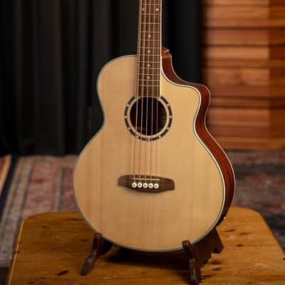 Ortega D7CE-5 Deep Series 7 Spruce Top Mahogany Neck Medium Scale 5-String Acoustic-Electric Bass Guitar image 17