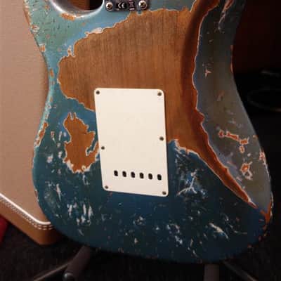 Fender Ltd Red Hot Strat Super Heavy Relic - Aged Lake Placid Blue image 5