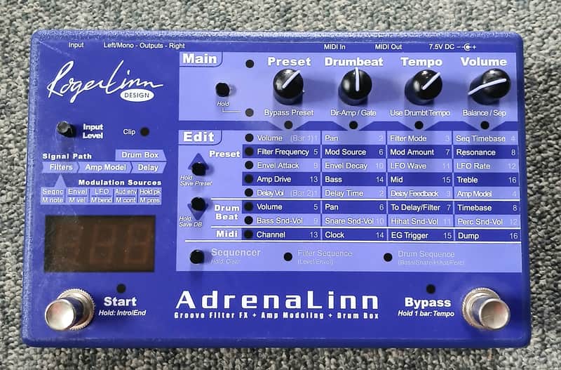 Roger Linn Adrenalinn Groove Filter FX-Amp Modelling Drum Box 2007 image 1