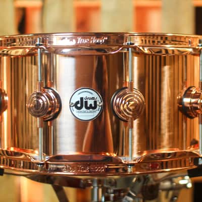 DW 6.5x14 Collector's Polished Copper Snare Drum w/ Copper Hardware image 1