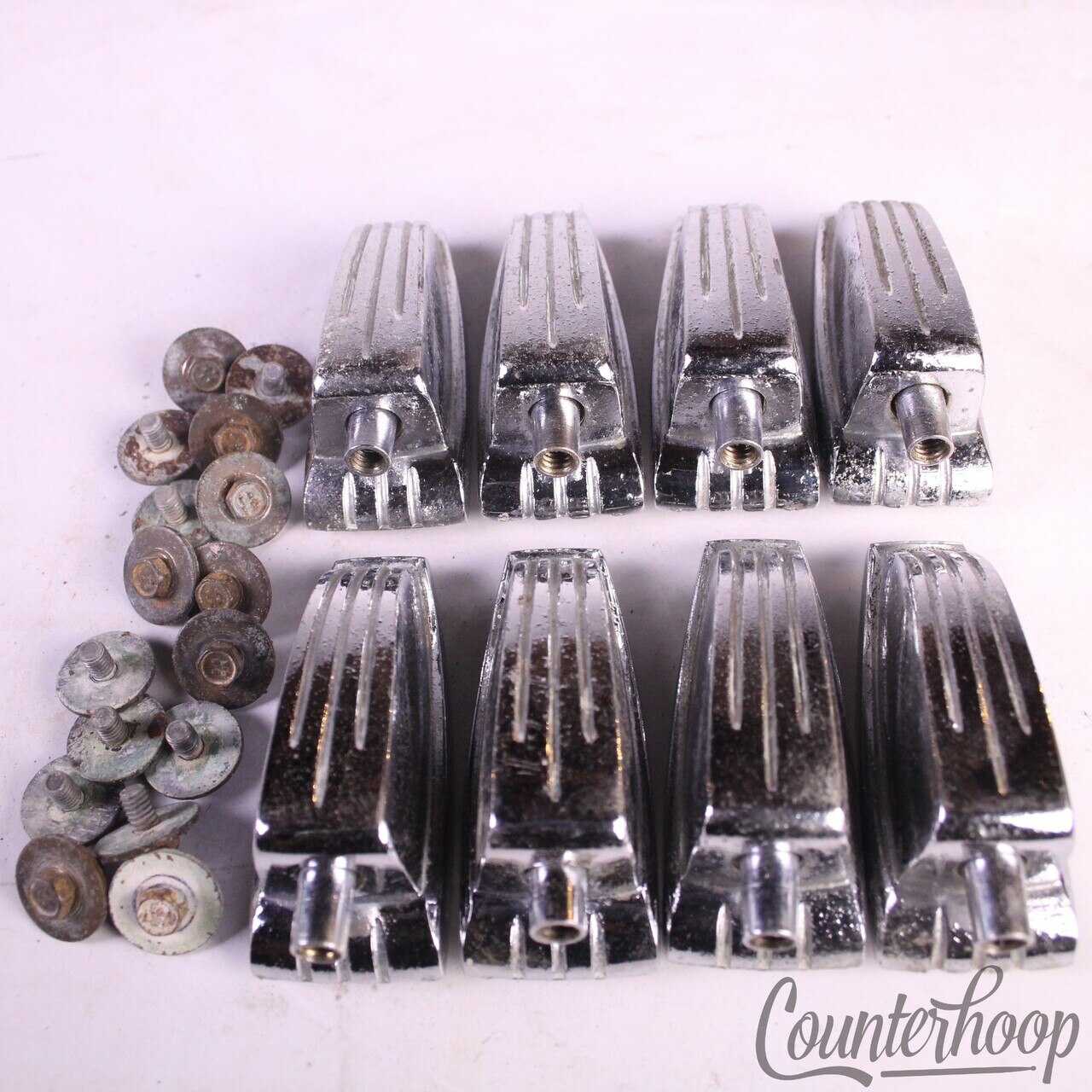 Ludwig 8x Bass/Floor Tom Drum Lugs Large Classic Chrome Vintage 60s Tension Lug — main photograph
