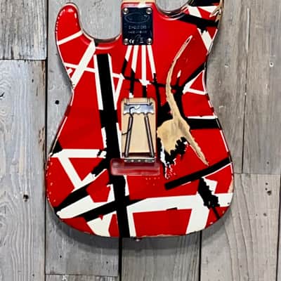 2021 EVH Striped Series Frankie Red / White / Black Stripes Relic , In Stock Best Deal on the Planet image 9