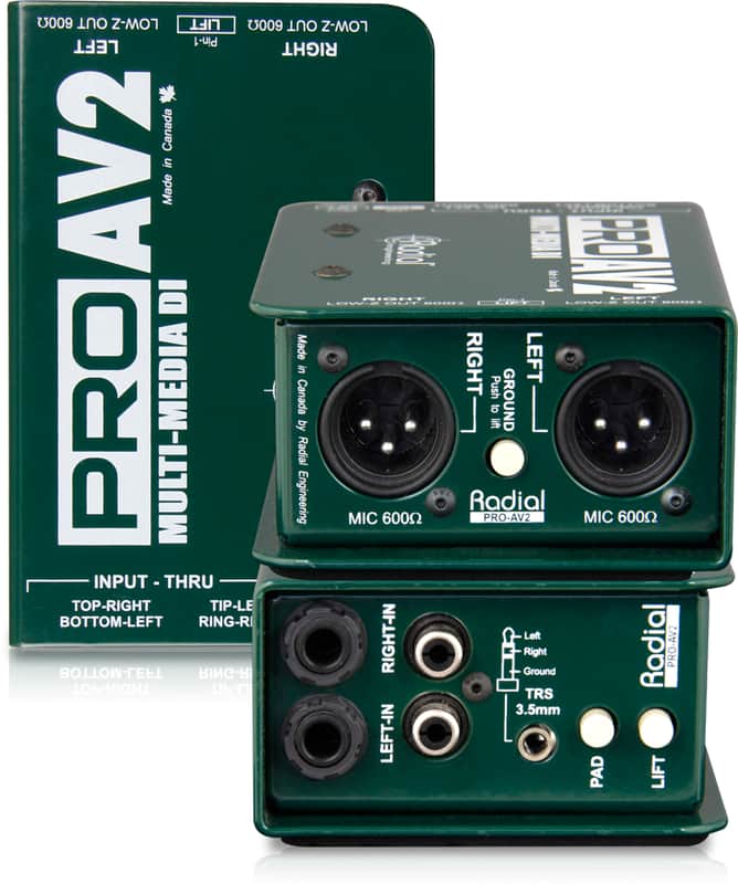 Radial ProAV2 Passive Stereo Multimedia DI Box image 1