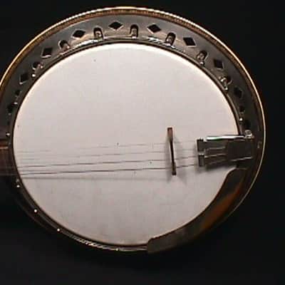 An Antique Conqueror Tenor Banjo with Resonator in it's Original Case & Ready to Play 2 B image 2