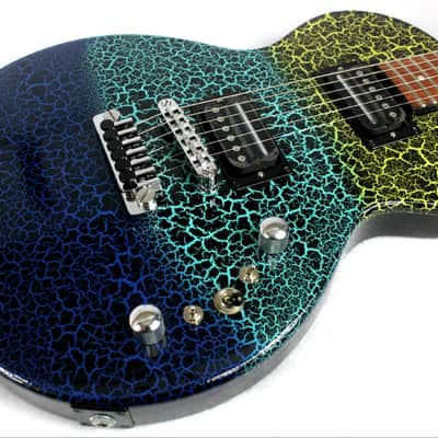 Custom Crackle Painted and Upgraded Epiphone LP Special ll Electric Guitar With Matching Headstock image 14