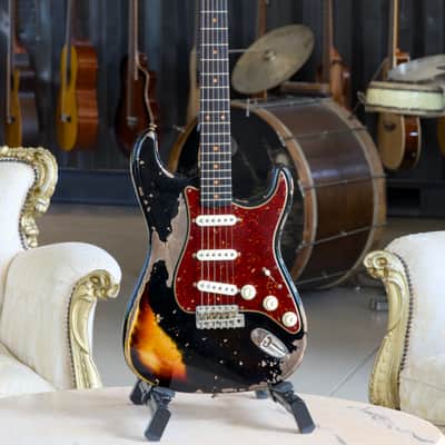 Fender Custom Shop LTD Roasted 61 Stratocaster Super Heavy Relic® Black over 3TSB image 1