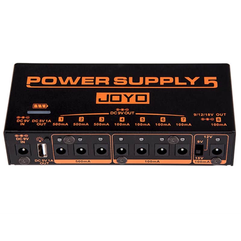 Joyo JP-05 Power Supply 5 Pedal Power Supply 8 Outputs 9v 12v 18v USB Rechargeable image 1