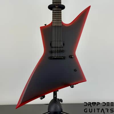 ESP LTD EXL Black Metal Electric Guitar - Black Red Burst Satin image 1