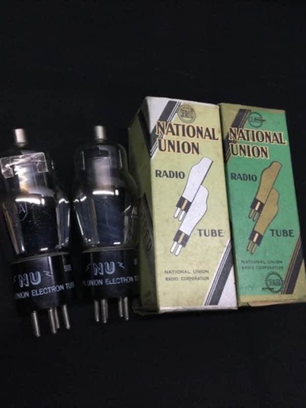 NOS PAIR National Union 24A Vintage Radio Vacuum Tubes TESTED S.9130 image 1