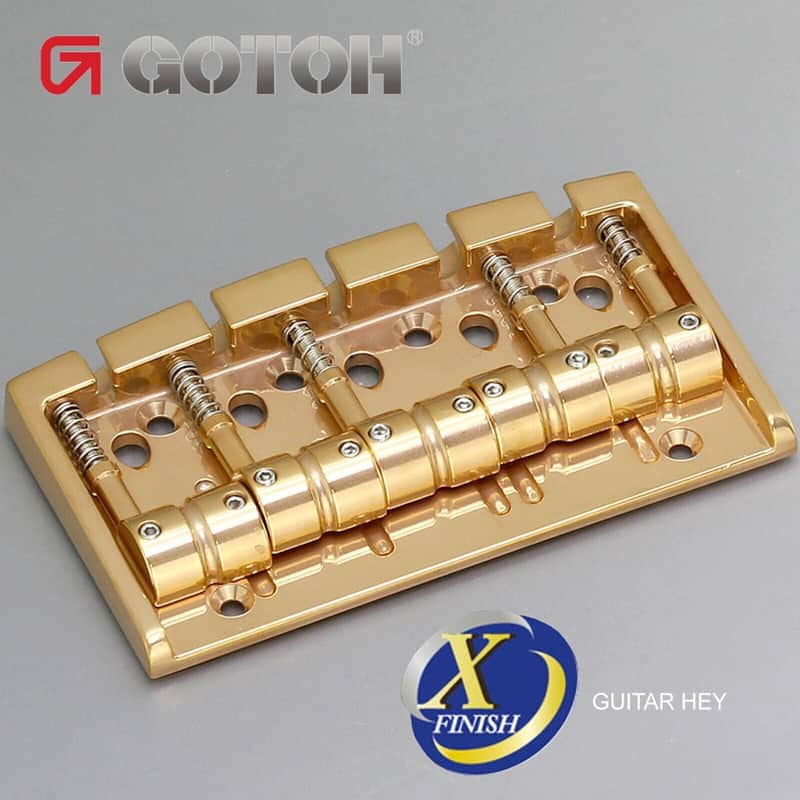 NEW Gotoh 404SJ-5 5-String Bass Bridge MULTI TONAL Steel Saddles X-FINISH-GOLD image 1