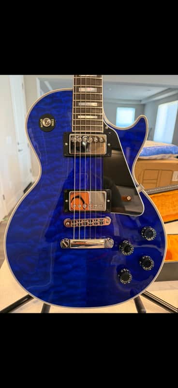 Gibson Le Paul Custom Shop 2025 - Gibson Custom Les Paul Custom AAA Quilt Top - Viper Blue Gloss, image 1