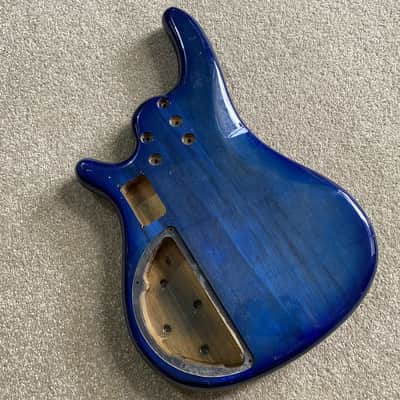 Transparent Blue DIY Project 5/6 String Bass Basswood Body image 2