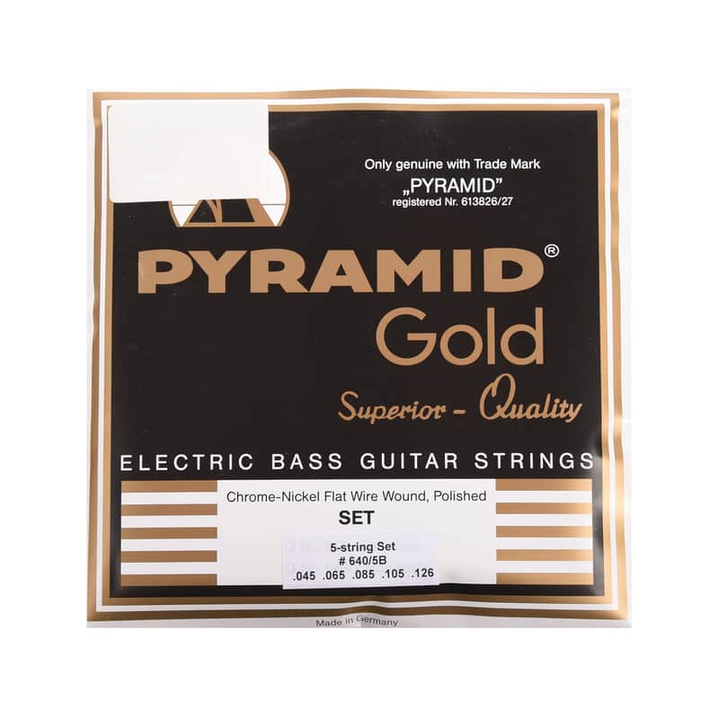 Pyramid Gold Flatwound Long Scale 5 String Bass Strings 45-126 image 1