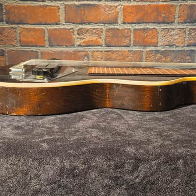 Vintage 1940s Kalamazoo Lap Steel Guitar w/ Original Chipboard Case & Slide image 12