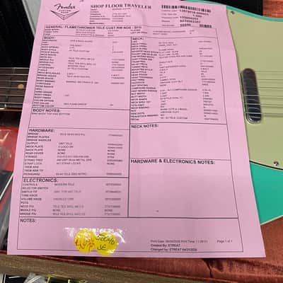 NEW! Fender Custom Shop Flamethrower Telecaster Custom - NOS - Modern Specs - Texas Special Pick-Ups - AAAA Flamed Neck -Seafoam Green - Authorized Dealer - 8lbs - G07232 image 16