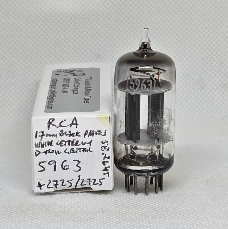 RCA 5963 D-Foil Getter Black Plate Perfectly Balanced Single NOS 12AU7 12AU7A 5963 image 1