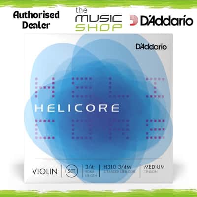 D'Addario Helicore Violin String Set, 3/4 Scale, Medium Tension - H310 3/4M image 1