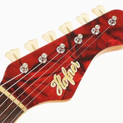 1964 Hofner Galaxy 176 Electric Guitar - Super Rare Red & Gold Vinyl Body with 3 Staple Pickups! image 15