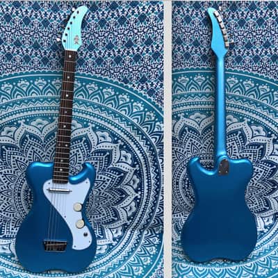 1950’s-2019 Custom Baritone Solid Body Electric Guitar Pelham Blue With Dano Appointments image 2