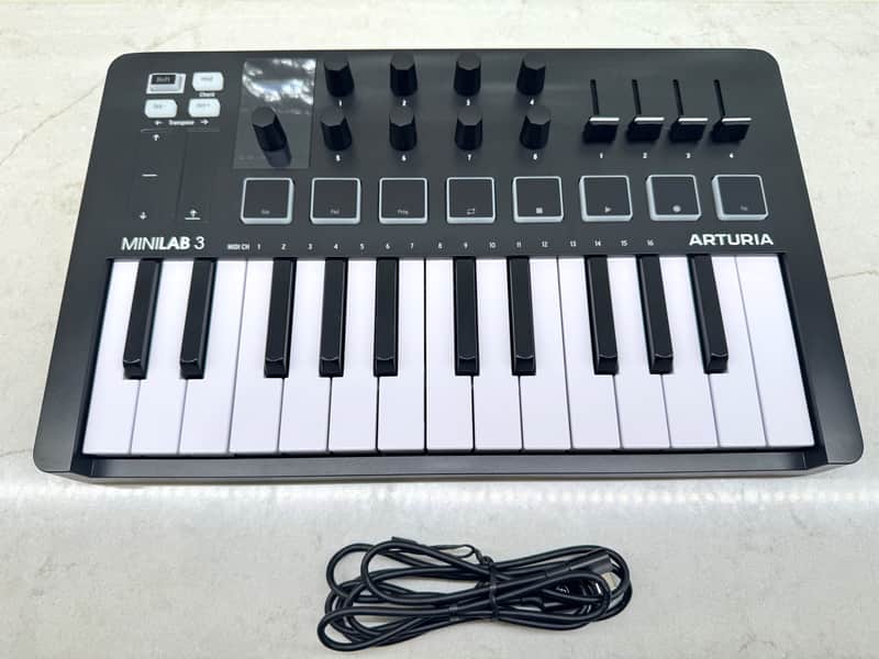 Arturia MiniLab 3 Black MIDI Controller – Excellent Condition + Full Software Bundle (Ableton / Komplete / Analog Lab) image 1