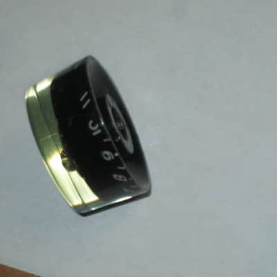 ONE (1 individual knob) unknown brand used (INNER Upper Center area has INTERNAL cracks) Black Speed Knob (numbers 0 to 11) black hard plastic with off white numbers & white dashes -- Funny & Rare, for 24 spline shaft image 11