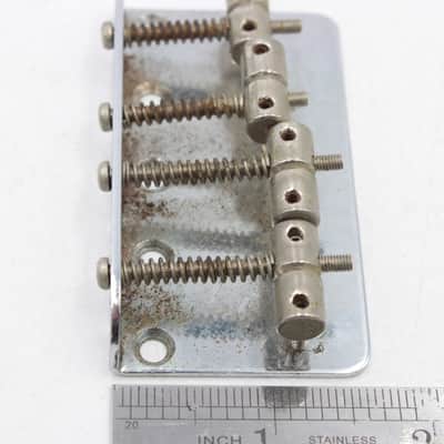 Vintage Fender Squier MIJ 4-String Bass Bridge - Chrome, 5-Hole Mount, Top Load, Made in Japan image 5