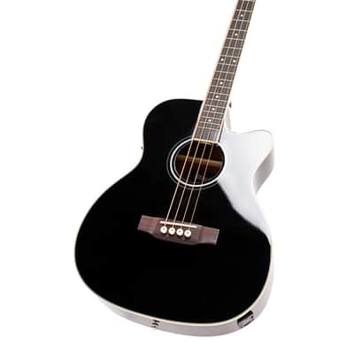 Stagg Jumbo Acoustic-Electric Bass Guitar with Cutaway – Black – SA40BASS ACE-BK image 8