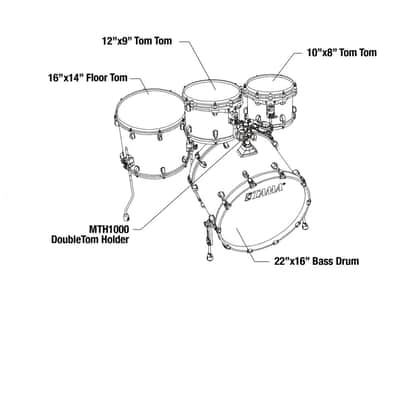 Tama WBS42S-MPB Starclassic Walnut/Birch Lacquer Shell Kit 4 pcs - Molten Platinum Burst/Chrome HW image 8
