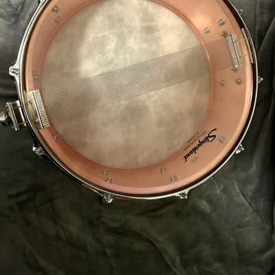 Slingerland- 5x14" Sound King, Lacquered Brass, 10-Lug Snare Drum 1980s image 3