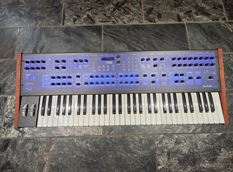Dave Smith Instruments Poly Evolver 61-Key 4-Voice Polyphonic Synthesizer 2005 - 2011 - Blue with Wood Sides image 1