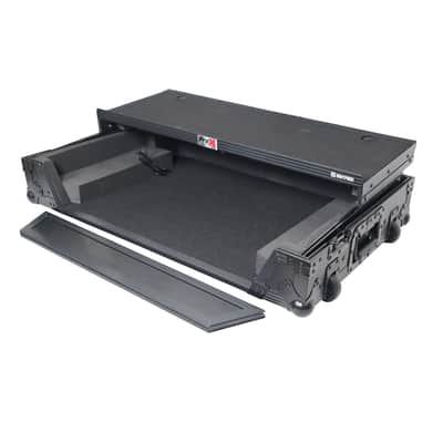 Pro X ATA Flight Style Road Case For Pioneer DDJ-REV5 DJ Controller with Laptop Shelf 1U Rack Space Wheels and LED Black Finish image 10