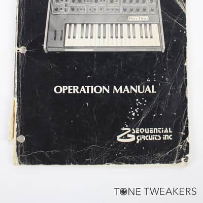 Sequential Circuits Pro-One Synthesizer Operation Manual VINTAGE SYNTH DEALER