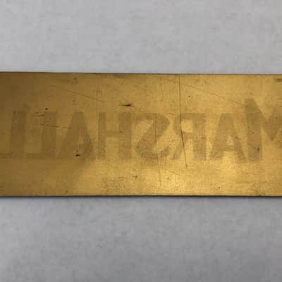 Vintage 1960's 1964 1965 Marshall Block Logo Amp Badge JTM45 JTM Plexi Guitar Amplifier Gold image 3