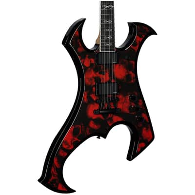Wylde Audio Berzerker Raw Top Electric Guitar, Blood Skulls image 1