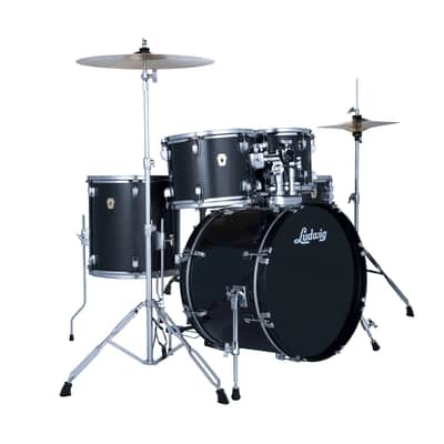 Ludwig Accent Fuse 5PC Drum Set W/Hardware & Wuhan Cymbals, 20" Bass Drum, Moon Dust image 1