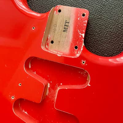 MJT Fiesta Red Strat Body Relic by MJT w/ Fender bridge image 2