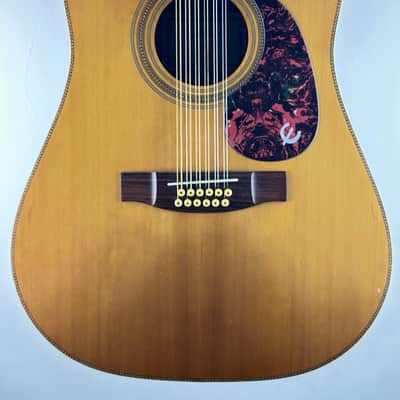 Epiphone PR-715-12 String Acoustic Dreadnought Guitar 1988 Natural Made In Korea image 1