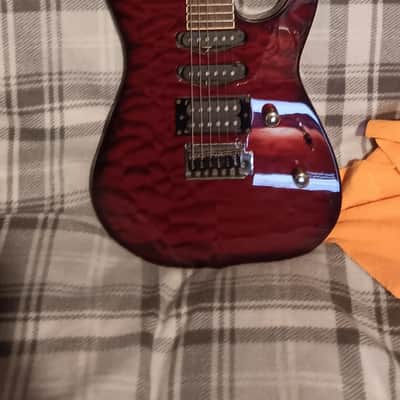 Jackson Rare Limited Edition Jackson Dinky MIK (Made in Korea) – Quilted Trans Red w/ Factory-Embedded Cross Inlays (HSS) Late90s,early2000 - Red quilted image 17