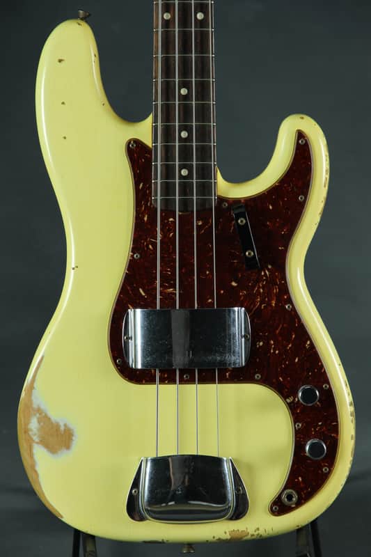 Fender Custom Shop L Series 1964 Precision Bass Heavy Relic - Aged Vintage White image 1