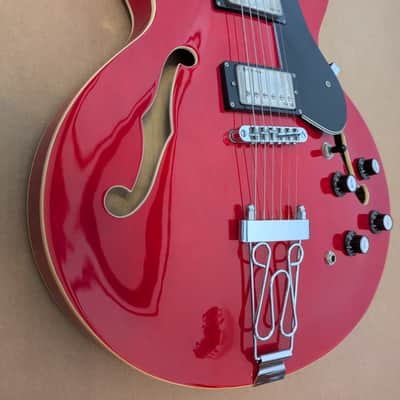 Revelation RT75 Hollow Body Electric Guitar Cherry Red Great Player image 8