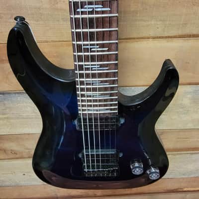 Schecter Guitar Research Omen Elite-7 - See-Thru Blue Burst image 7