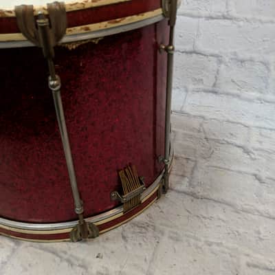 Vintage Ludwig Crimson Marching Snare 16 x 10.5 image 2