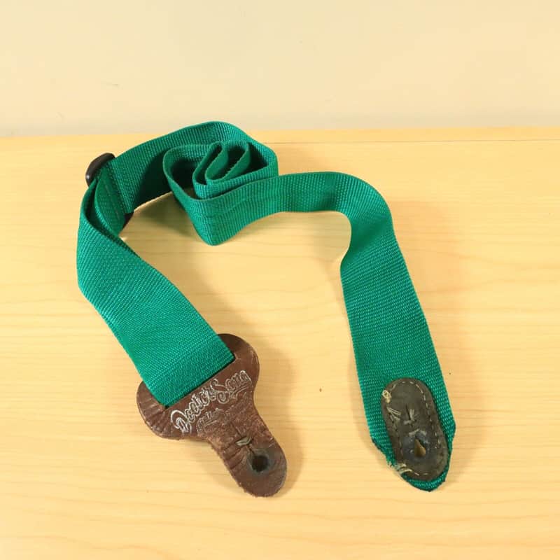 Vintage 90s Doctor Song USA Guitar Strap Green 2” Wide Adjustable Made In USA image 1