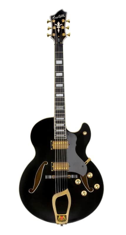 Hagstrom HJ500 Vintage Series Jazz Hollow Body Black image 1