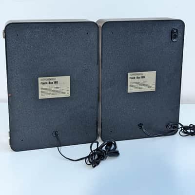 ​Grundig Flach-Box 180 Vintage Flat Wall Speakers Pair (1970s Germany) - Wood & Metal Grille image 6