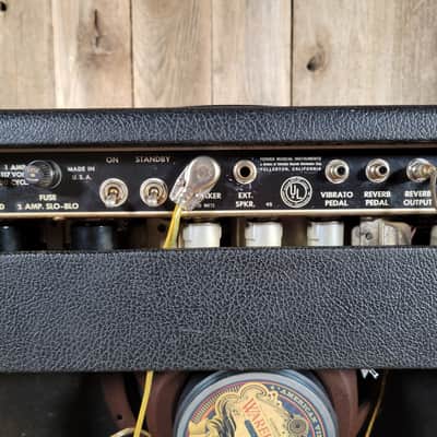 Fender Deluxe Reverb 1965 w/ Cover and Footswitch Serviced Very Good - Black image 12