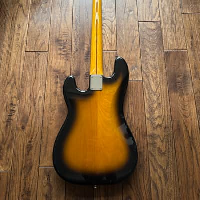 1999 Fender PB-62 Precision Electric Bass 1962 Reissue Sunburst Mirror Guard MIJ Japan image 3