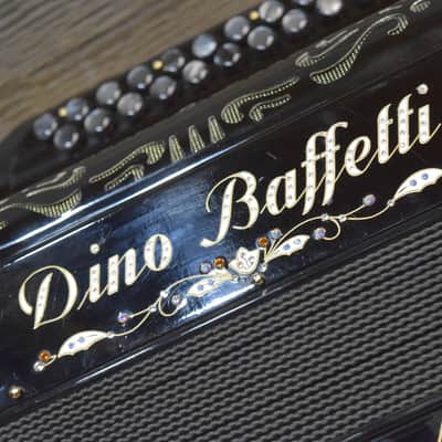 Dino Baffetti Super I 2-Row 8-Bass 21-Treble Button D/C# Black Diatonic Accordion w/Bag image 17