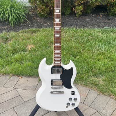 Upgraded Burny ‘63 RSG-55 White – Epiphone Inspired By Gibson SG Killer – Seymour Duncan / Grover / CTS / Switchcraft image 4