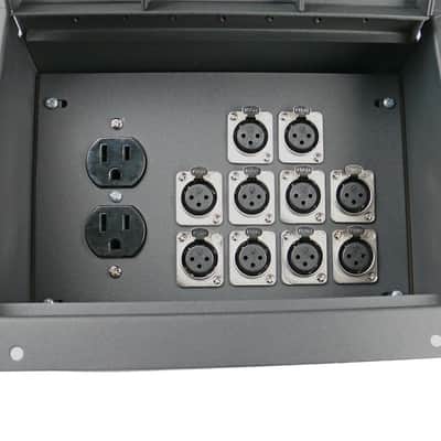 Elite Core FBL10+AC Recessed Stage Floor Box w/10 XLR-F + Duplex AC Power Outlet image 1